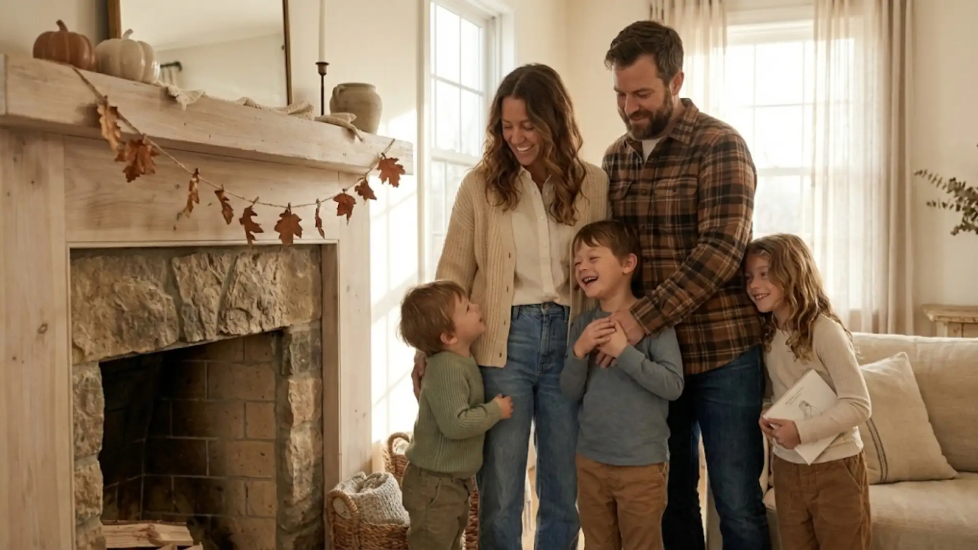 Hannah with her husband and three kids