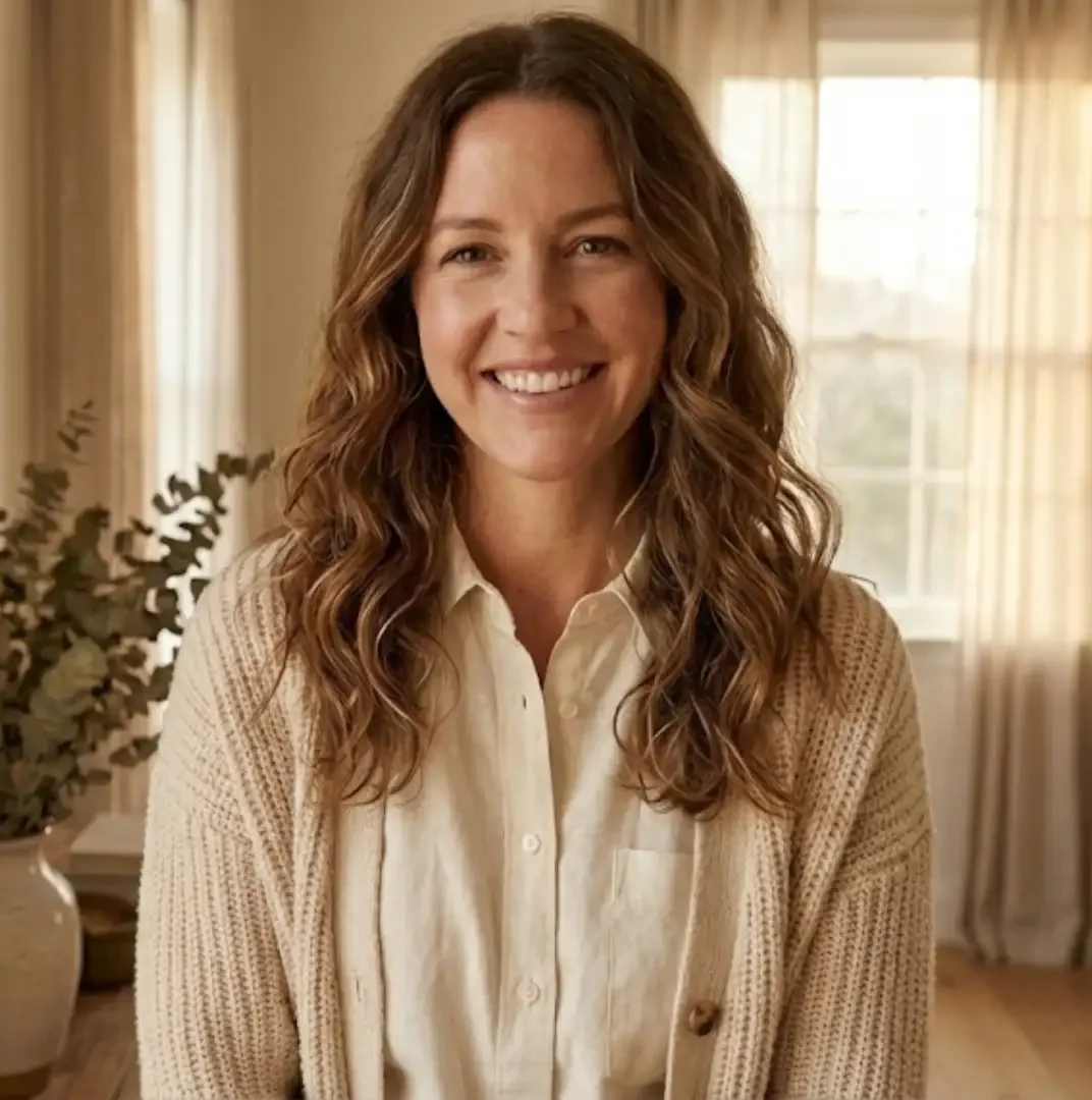 Hannah from MomandKin smiling at the camera